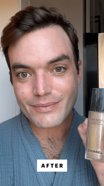 Manso after applying the Chanel Les Beiges WaterFresh Tint