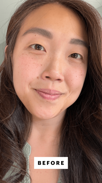 Lee before applying the Armani Beauty Luminous Silk Concealer